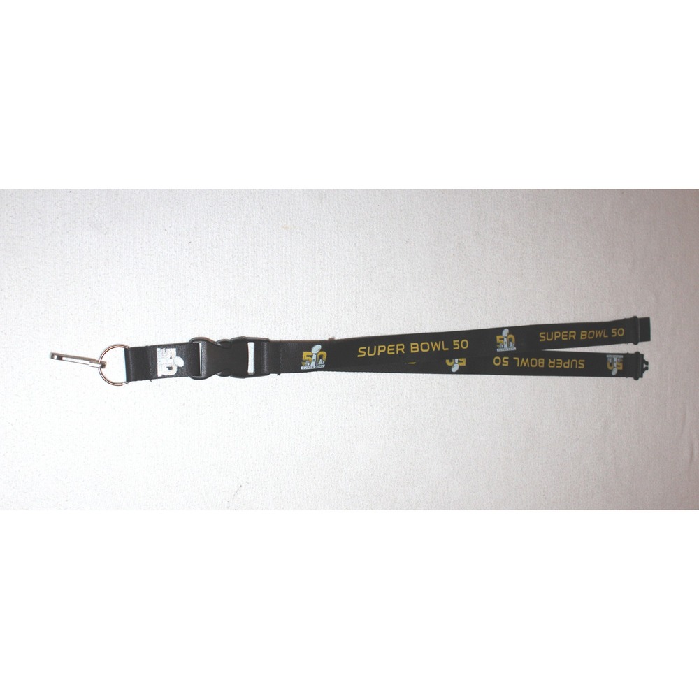 NFL Super Bowl 50 commemorative lanyard black detachable buckle clip